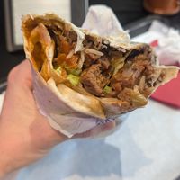 Inside of the seitan BBQ burrito at Gorilla Kitchen in Vienna