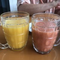 Mango and mixed fruit juice. SOOO GOOD! at Sun Flower Restaurant in Nyaungshwe