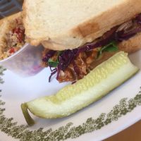 bbq jackfruit sandwich  at Fork & Spoon in Bangor