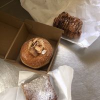 Muesli slice, caramel donut, and chocolate croissant  at Tart Bakery - Grey Lynn in Auckland