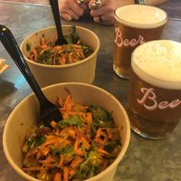 Rice bowls with beer at Rola Wala in Leeds