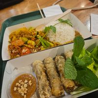 Tofu curry and veggie spring rolls at Pho in Leeds