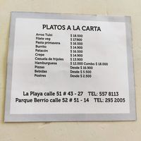 Carta pequeña at Govinda's - Parque Berrio in Medellin