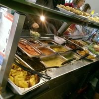 buffet style options at Edeni Vegan in Budapest