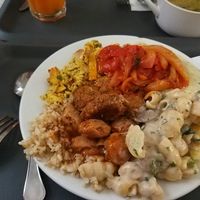variety of food at Edeni Vegan in Budapest