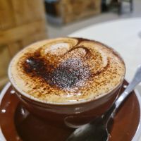 Almond milk cappacino at Fig Cafe in Castlemaine