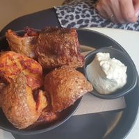 Crispy cracked potatoes at Fig Cafe in Castlemaine