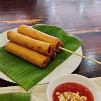 Spring rolls with a sweet chili dip at Soul Organics in Koh Phangan