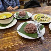 Mixed veggies and green curry   at Soul Organics in Koh Phangan