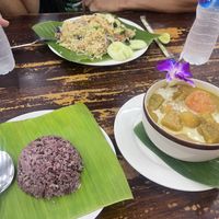 Pad Thai, rice, massaman curry   at Soul Organics in Koh Phangan