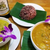 Green curry and Massaman curry at Soul Organics in Koh Phangan