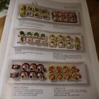 Vegetarian sushi page at WOK- Parque de la 93 in Bogota