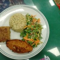 Main plate, April 2017 at Cocina Vegetariana in Bogota