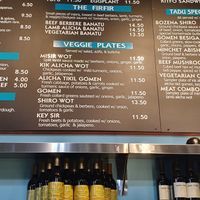 Veggie menu at Tadu Ethiopian Kitchen in San Francisco