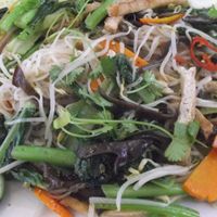 Salad, rice noodles, carrot and spices at Tam Thien in Qui Nhon