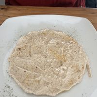 Arepa with cashew cheese   at Nativa in Bogota