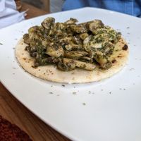 Arepa with mushrooms at Nativa in Bogota