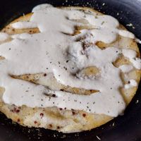 Arepa with cashew cheese at Nativa in Bogota