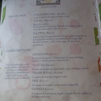 Menu at Nativa in Bogota