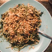 Pasta with pesto at Nativa in Bogota