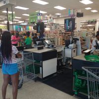 Inside the supermarket at Real Value in Morne Rouge