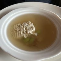 Hand carve tofu Japanese soup  at Joie Restaurant in Central Singapore