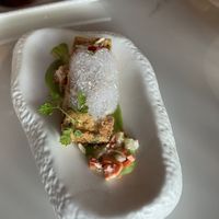 Japanese tofu with foam  at Joie Restaurant in Central Singapore