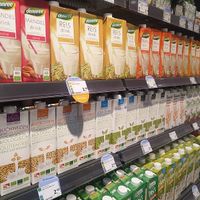 Plant based milks selection at denn's Biomarkt  - Landstrasse in Vienna
