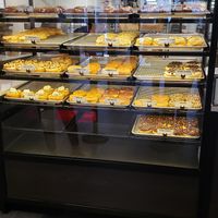 Bakery case around 11am at Beechwood Doughnuts in St Catharines