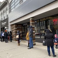 The queue  at Beechwood Doughnuts in St Catharines
