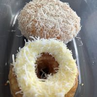 Coconut cream (top) Pina colada cronut ( bottom) at Beechwood Doughnuts in St Catharines