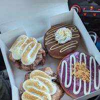 Blueberry cheesecake, sweet potato marshmallow, caramel cream at Beechwood Doughnuts in St Catharines