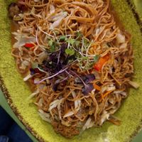 Noodles with seitan and vegetabls at Astrid in Malaga