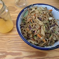 Seitan stir fry at Astrid in Malaga