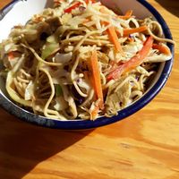 Nudles with seitan and coco - Vega at Astrid in Malaga