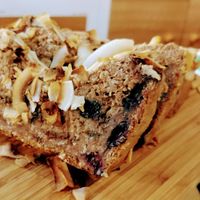 Coconut & blueberry bread at Simple Seed Eatery in South Yarra