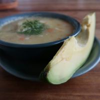 Patacones soup at Savia in Villa De Leyva