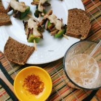 Mushroom meat ";Pincho"; at Kalenda in Santo Domingo