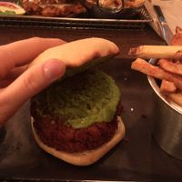 Chickpea Burger! at Harper's Burger Bar in Kingston