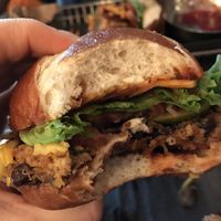 Build a burger. Pretzel bun.  at Harper's Burger Bar in Kingston