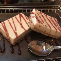 Vegan cheesecake  at Harper's Burger Bar in Kingston