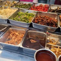 Assorted dishes during lunch peak ~ 11/3/22 at Ci Wen Vegetarian 慈雲素食 in Northeast Singapore