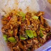 Fried Petai with Rice ~ 11/3/22 at Ci Wen Vegetarian 慈雲素食 in Northeast Singapore