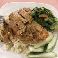 Chicken rice add vegetables  at Ci Wen Vegetarian 慈雲素食 in Northeast Singapore