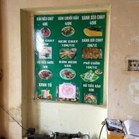 menu - must try the banh xeo and bun chuoi bau at Bo De Quan in Hanoi