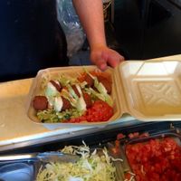 Prepping my platter at The Flying Falafel in San Francisco