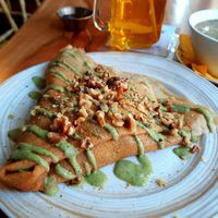 Mushroom crepe at Little ChoC Apothecary in Brooklyn