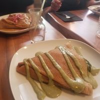 Room For Mushroom crepe in foreground, Chikn & Honey crepe in back at Little ChoC Apothecary in Brooklyn