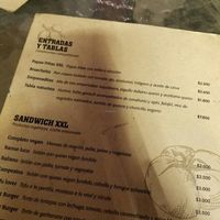 vegan menu part 1/2 at Oliva Pizzeria in Santiago