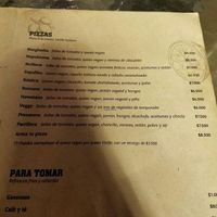 vegan menu part 2/2 at Oliva Pizzeria in Santiago
